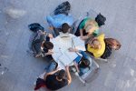 group of students  top view